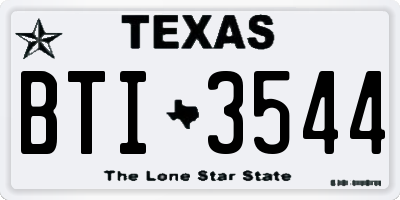 TX license plate BTI3544