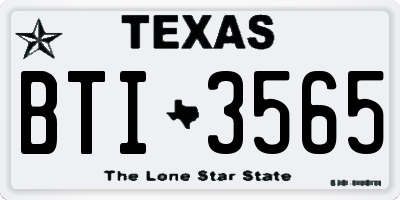 TX license plate BTI3565