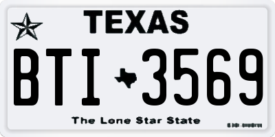TX license plate BTI3569
