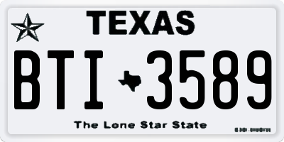 TX license plate BTI3589
