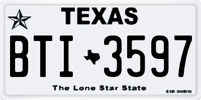 TX license plate BTI3597