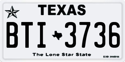 TX license plate BTI3736