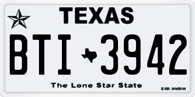 TX license plate BTI3942