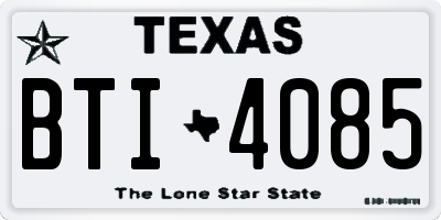 TX license plate BTI4085
