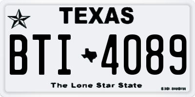 TX license plate BTI4089
