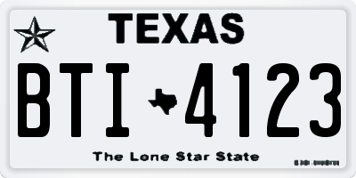 TX license plate BTI4123