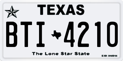 TX license plate BTI4210