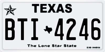 TX license plate BTI4246