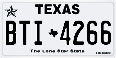 TX license plate BTI4266