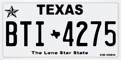 TX license plate BTI4275