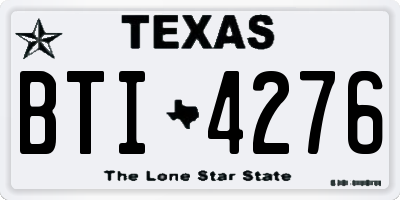 TX license plate BTI4276