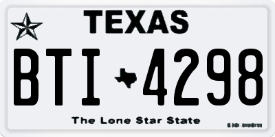 TX license plate BTI4298
