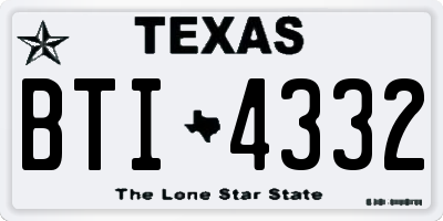 TX license plate BTI4332