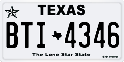 TX license plate BTI4346