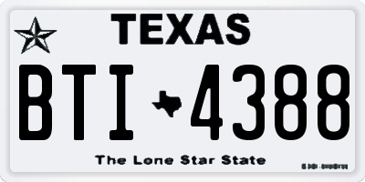 TX license plate BTI4388