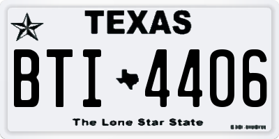 TX license plate BTI4406