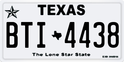 TX license plate BTI4438