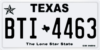 TX license plate BTI4463
