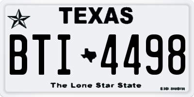 TX license plate BTI4498
