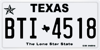 TX license plate BTI4518