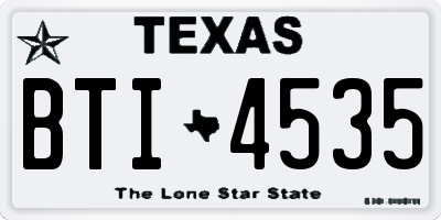 TX license plate BTI4535