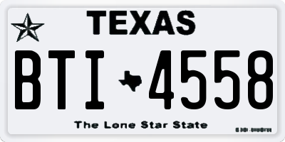 TX license plate BTI4558