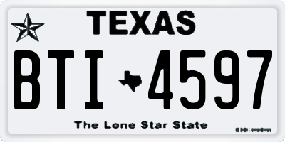 TX license plate BTI4597