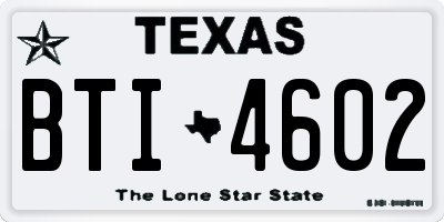 TX license plate BTI4602