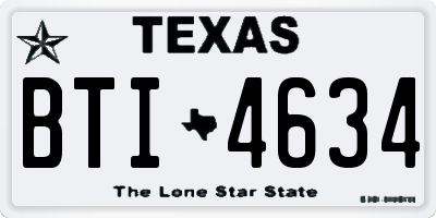 TX license plate BTI4634