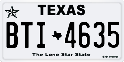TX license plate BTI4635
