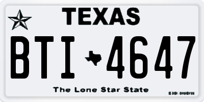 TX license plate BTI4647