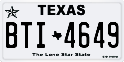TX license plate BTI4649