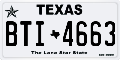 TX license plate BTI4663