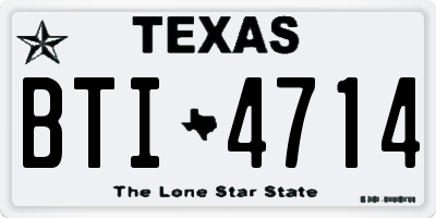 TX license plate BTI4714