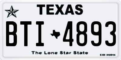 TX license plate BTI4893