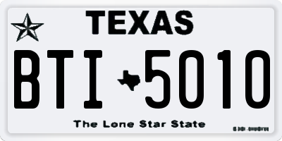 TX license plate BTI5010