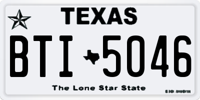 TX license plate BTI5046