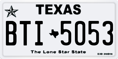 TX license plate BTI5053