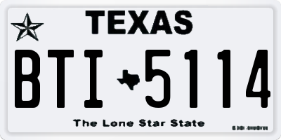 TX license plate BTI5114