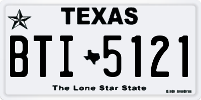TX license plate BTI5121