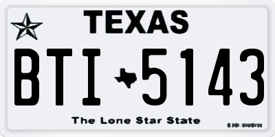 TX license plate BTI5143