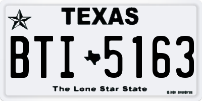 TX license plate BTI5163