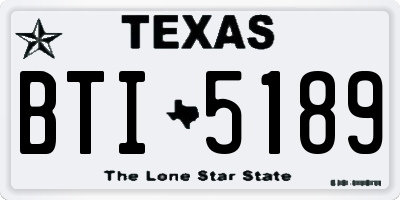 TX license plate BTI5189