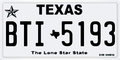 TX license plate BTI5193