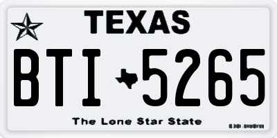 TX license plate BTI5265