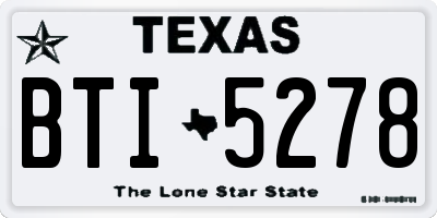 TX license plate BTI5278