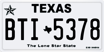 TX license plate BTI5378