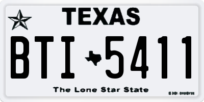 TX license plate BTI5411