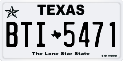 TX license plate BTI5471
