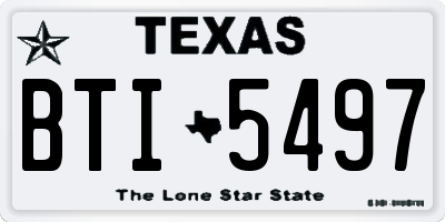 TX license plate BTI5497